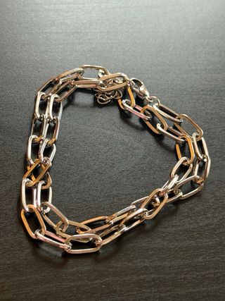 Bracciale dopoio giro a maglie larghe argento