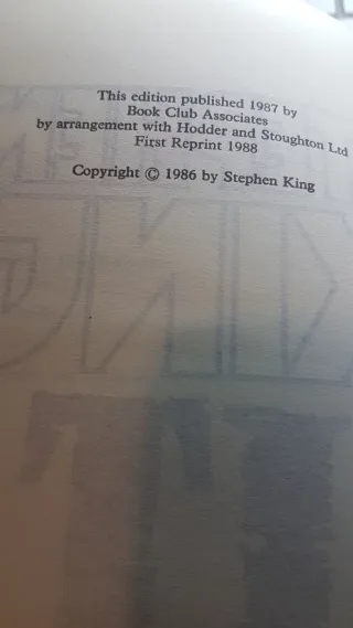 STEPHEN KING- 'IT'. Inglés 1988