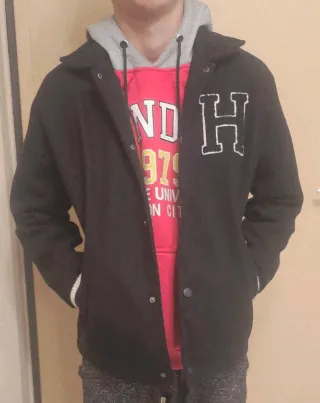 Giacca College Nera con H Bianca