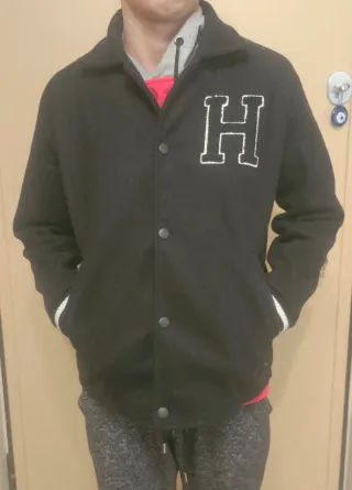 Giacca College Nera con H Bianca