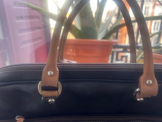 Bolso El Potro portadocumentos marron y beige asas