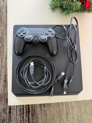 PS4 Slim 1TB Negra + mando + todos sus cables
