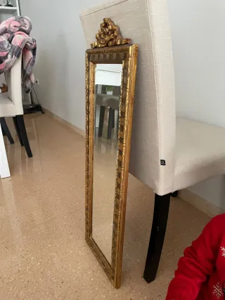 Espejo antiguo dorado 27x87x2 cm