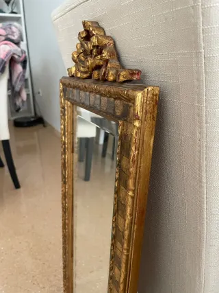 Espejo antiguo dorado 27x87x2 cm