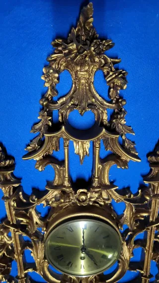 Orologio da parete dorato anni '60