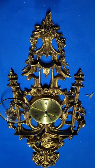 Orologio da parete dorato anni '60