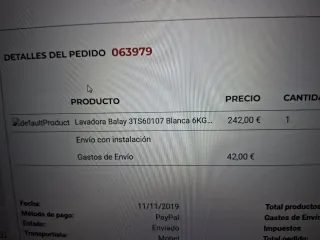 Lavadora Balay 6 Kg 1000 RPM