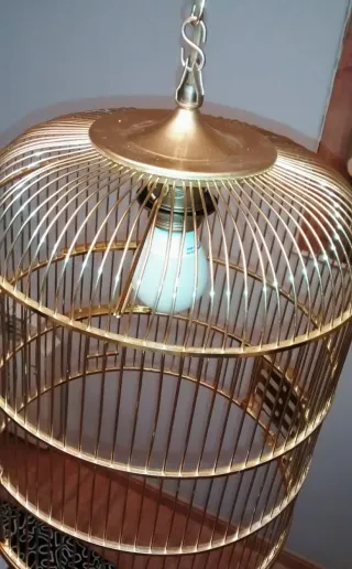 Lámpara de techo jaula dorada vintage