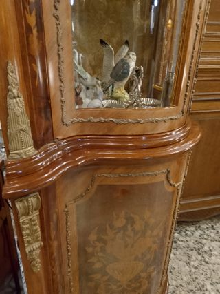 Vitrina Esquinera Francesa Marquetería