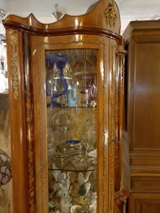 Vitrina Esquinera Francesa Marquetería