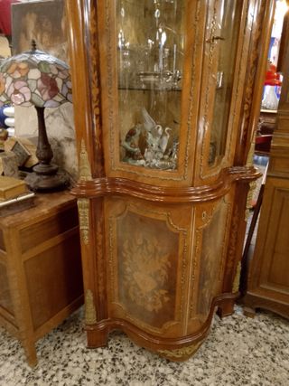 Vitrina Esquinera Francesa Marquetería