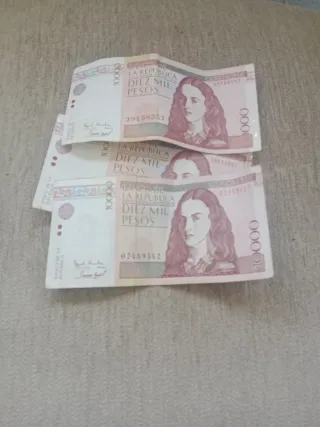3 Billetes 10000 Pesos Banco de la República