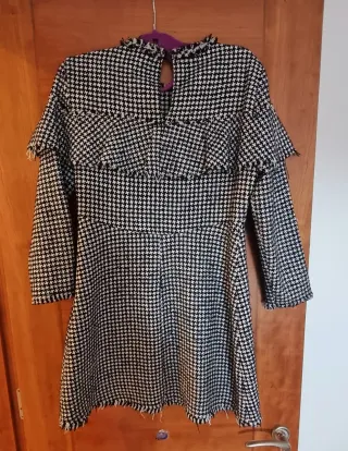 Vestido Zara Negro y Blanco Talla S
