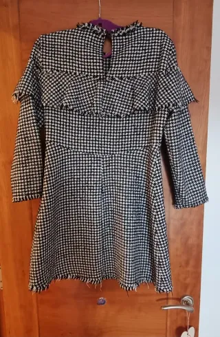 Vestido Zara Negro y Blanco Talla S