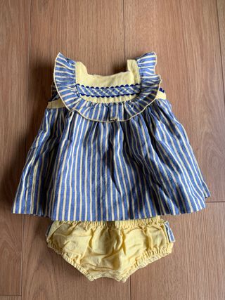 Vestido y braguita niña rayas