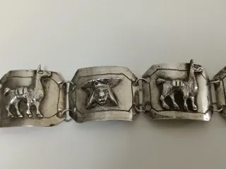 Pulsera Plata Peruana Llama y Rostro