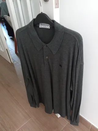 Polo Burberry Gris Manga Larga
