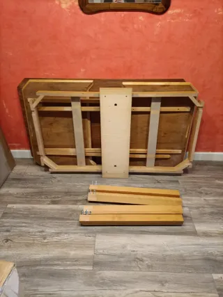 Mesa comedor extensible y 6 sillas madera