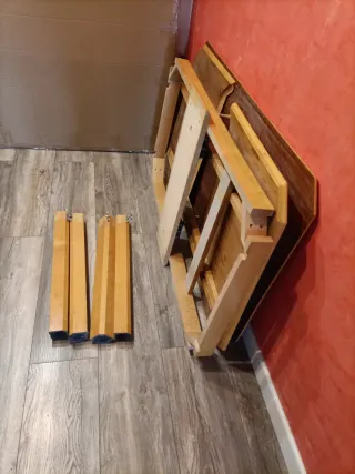 Mesa comedor extensible y 6 sillas madera