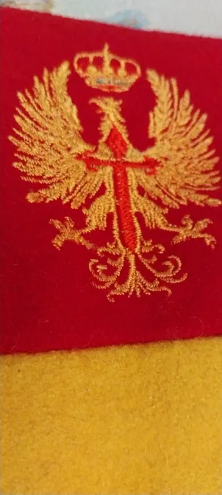 Bandera antigua con escudo y estrella