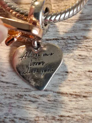 Colgante Pandora con Charm de  Doble Corazón