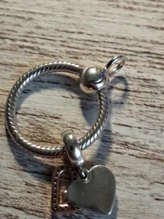 Colgante Pandora con Charm de  Doble Corazón