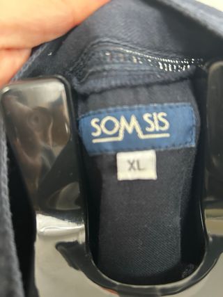 Camisa azul marino con bordado T.XL