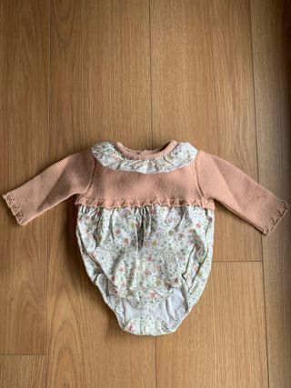 Body bebé niña floral manga larga
