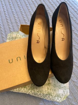 Zapatos Unisa Terciopelo Negro Talla 38