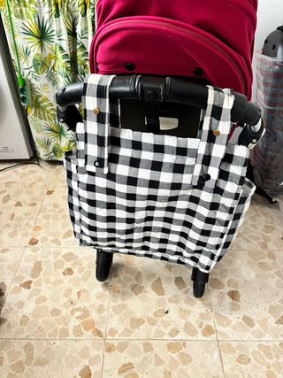 Textil Silla Paseo Cuadros Vichy Negro