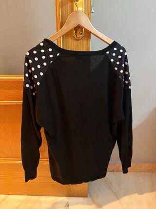 Jersey Zara lunares blanco y negro Talla M