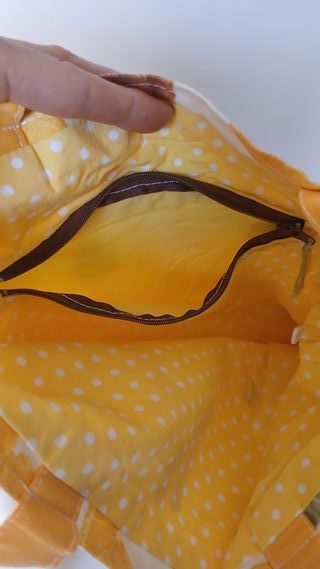 Bolsa de tela + neceser estampados de limón