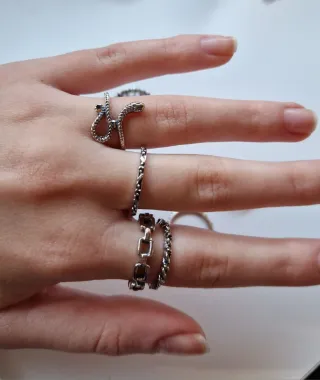 Pack 8 Anillos Plateados