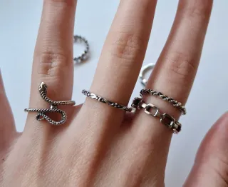 Pack 8 Anillos Plateados