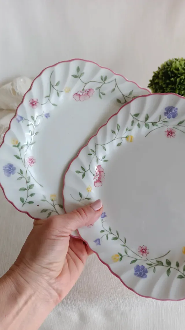 2 Piatti Johnson Bros Porcellana Fiori