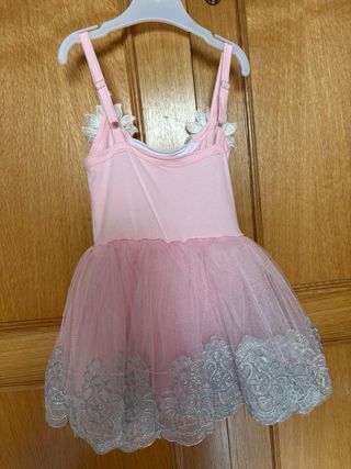 Vestido Ballet Niña Rosa y Plateado