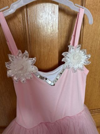 Vestido Ballet Niña Rosa y Plateado