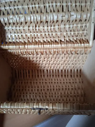 Bolso cofre mimbre vintage