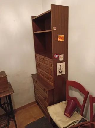 Mueble estantería escritorio madera