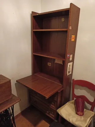 Mueble estantería escritorio madera