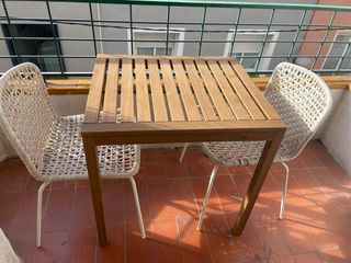 Conjunto sillas terraza/interior beige y marrón