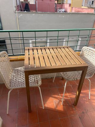 Conjunto sillas terraza/interior beige y marrón