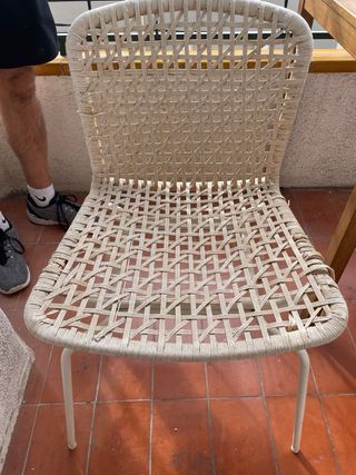 Conjunto sillas terraza/interior beige y marrón