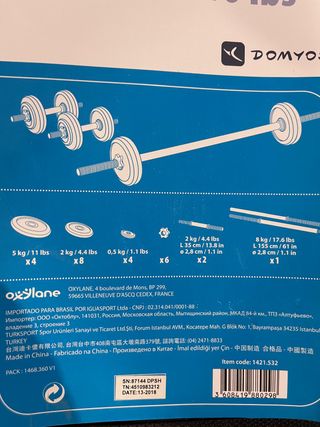 Kit Pesas 50 kg (110 lbs) con Barra y Estuche