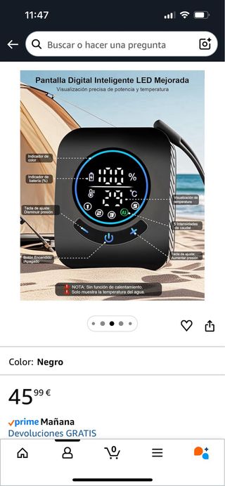 Ducha Eléctrica Portátil Camping USB