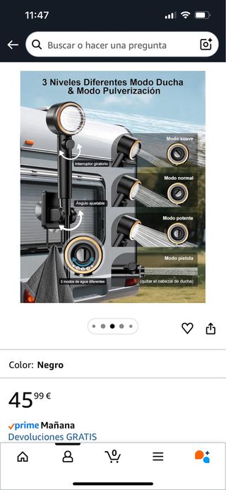 Ducha Eléctrica Portátil Camping USB