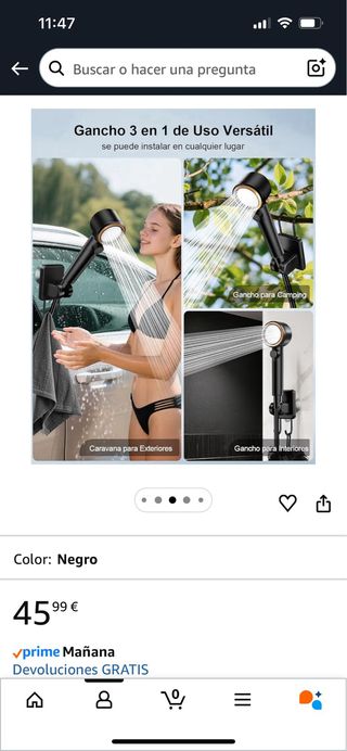 Ducha Eléctrica Portátil Camping USB