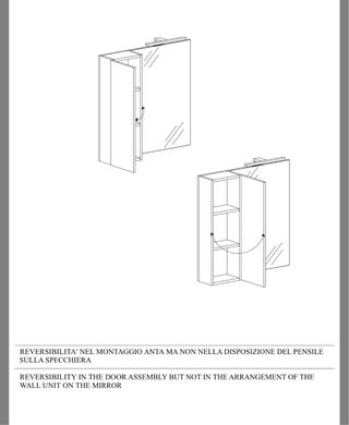 Specchiera bagno con LED e mobile sospeso NUOVO!
