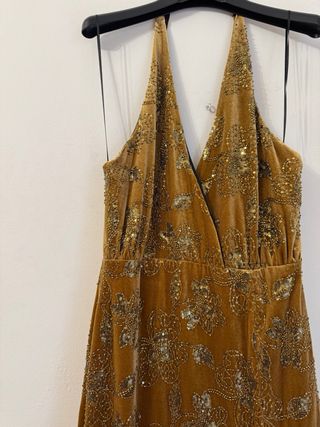 Vestido largo lentejuelas Zara