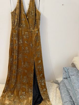 Vestido largo lentejuelas Zara